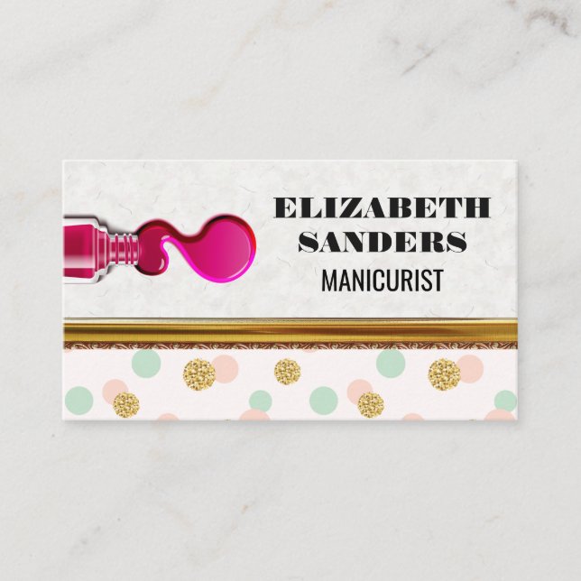 Cartão De Visita Pincel e Polonês | BOLINHAS | Fronteira Dourada (Frente)