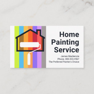 Cartão De Visita Pincel Pintura Colorida Tinta de Casa