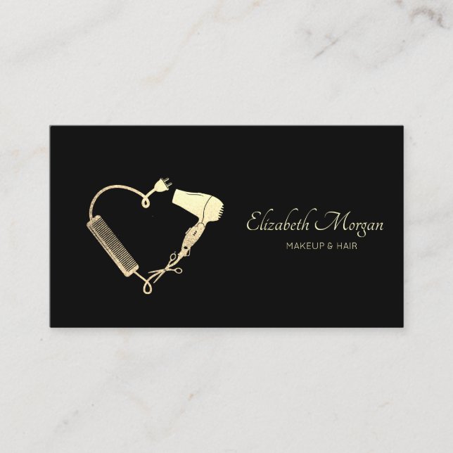 Cartão De Visita Pincel Secador Profissional Preto (Frente)