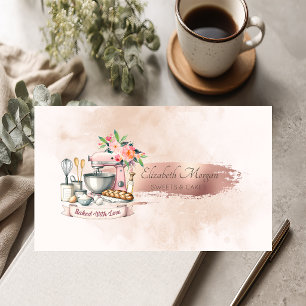 Cartão De Visita Pincelada de Mistura Floral Aquarela