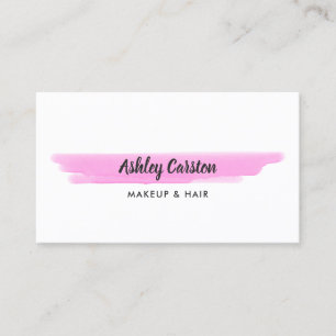 Cartão De Visita Pincelada Simples Cor de Água Rosa