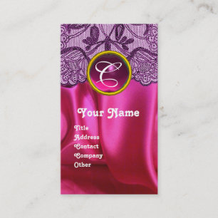 CARTÃO DE VISITA PINCO DE PINCO PURO FUCHSIA SACO, MONOGRAMA GEM
