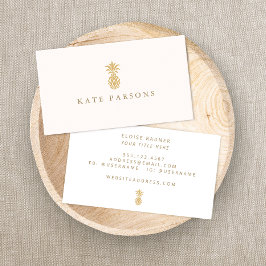 Cartão De Visita Pinemacieiras Douradas Elegante, cor-de-rosa