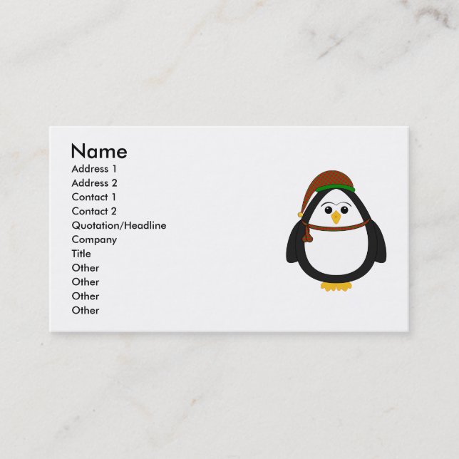 Cartão De Visita Pinguim Natal (Frente)
