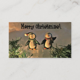 Cartão De Visita Pinguins de Natal