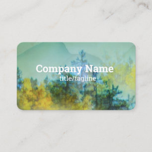 Cartão De Visita pinheiro montanha aquarela arte