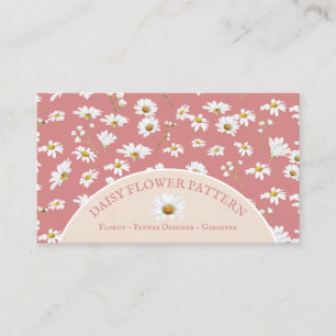 Cartão De Visita Pink Chic Daisy Flower Baby Sitter