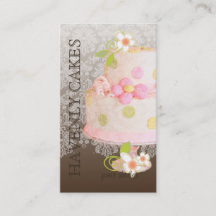Cartão De Visita Pink + Chocolate Weding Cake/Bakery/pâtisserie
