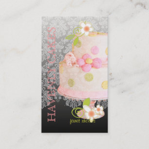 Cartão De Visita Pink + Chocolate Weding Cake/Bakery/pâtisserie
