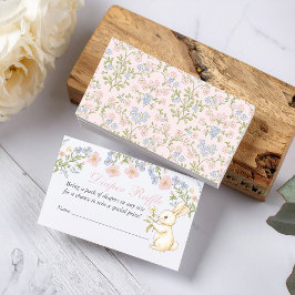 Cartão De Visita Pink Delicate Vintage Floral Diaper Raffle Insert