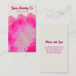 Cartão De Visita Pink Flower Burst Jewelry Craft Business Card
