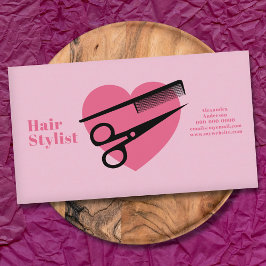 Cartão De Visita Pink Heart - Hair Stylist