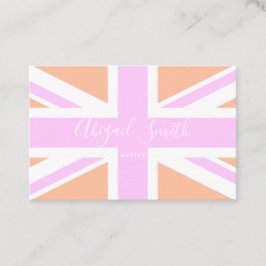 Cartão De Visita Pink & Orange United Kingdom Flag / Union Jack
