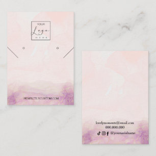 Cartão De Visita Pink Peony Flower colace earring mostra Busi