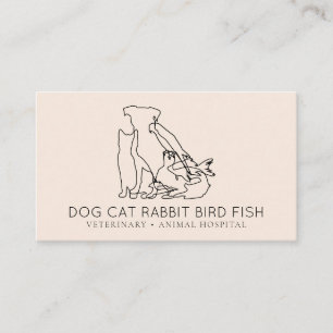 Cartão De Visita Pink Rescut Veterinary Dog cat fish bird bird