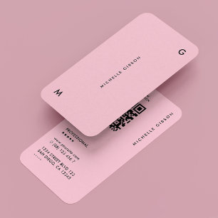 Cartão De Visita Pink Simples Beleza Estética Pastel