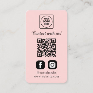 Cartão De Visita Pink Social QR Conexão Personalizada Instagram F