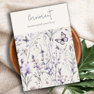 Cartão De Visita Pino de Hairclip Floral Roxo Lilac