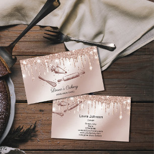 Cartão De Visita pino rolante e cupcake de uísque