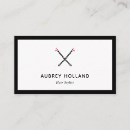 Cartão De Visita Pinos de Bobby Cruzados Estilos de Cabelo Rosa Pre