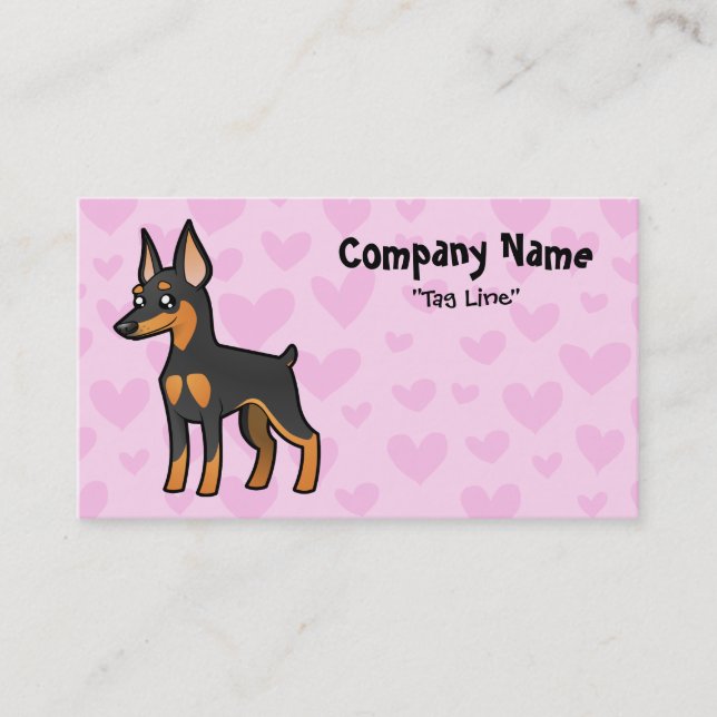 Cartão De Visita Pinscher diminuto/amor de Manchester Terrier (Frente)