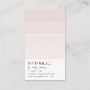 Cartão De Visita PINT SWATCH CHIP moderno decor ombre blush rosa