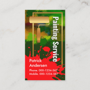 Cartão De Visita Pinta Dourada Pincel Suja Muralha