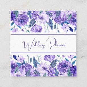 Cartão de visita Pintado Púrpura Floral Púrpura
