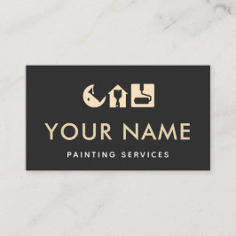 Cartão De Visita Pintando o cilindro de pintura do pincel pingar pr