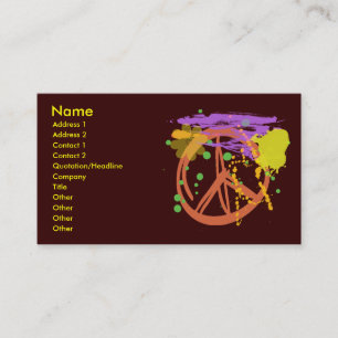 CARTÃO DE VISITA PINTE O SINAL DE PAZ DO SPLATTER