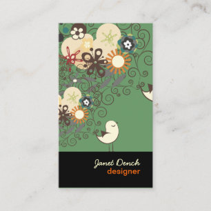 Cartão De Visita PINTINHOS RETRO PixDezines+SPIRALS/Cores DIY!