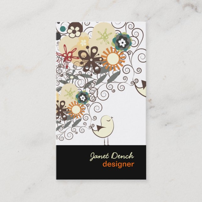 Cartão De Visita Pintinhos Retroativos PixDezines+Espirais (Frente)