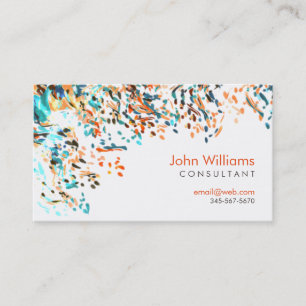 Cartão De Visita Pintor de Abstrato de Cachorro de Água Minimalista