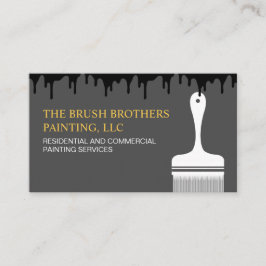 Cartão De Visita Pintor de Casa Profissional Amarelo Preto