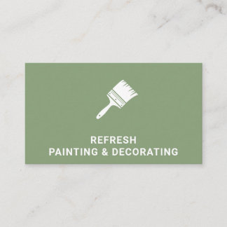 Cartão De Visita Pintor E Decorador Pintar Pincel Verde Moderno
