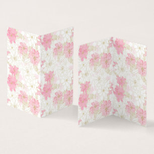 Cartão De Visita Pintor Floral Dourado e Rosa Elegante