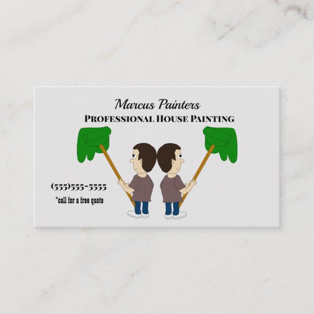 Cartão De Visita Pintor profissional de Impressão de parede de pint (Frente)