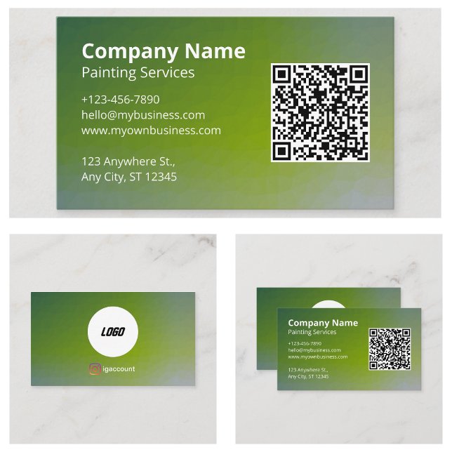 Cartão De Visita Pintor Verde (Green Painter Business Cards)