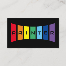 Cartão De Visita Pintores Elegantes listras coloridas arco-íris