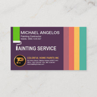 Cartão De Visita Pintura à moda das cores brilhantes corajosas