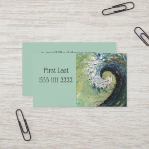 Cartão De Visita Pintura abstrata das belas artes da onda da praia