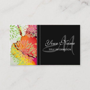 Cartão De Visita Pintura abstrata floral do teste padrão e da
