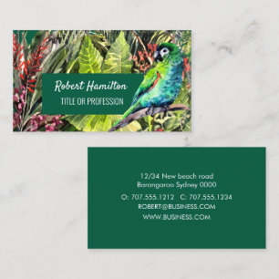 Cartão De Visita Pintura aquosa de papagaio Macaw de Hahn