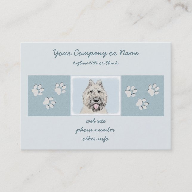 Cartão De Visita Pintura Bouvier des Flandres - Arte Cachorra Origi (Frente)