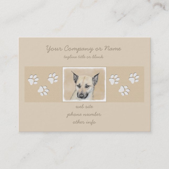 Cartão De Visita Pintura Chinook (Orelhas Apontadas) - Arte Canina  (Frente)