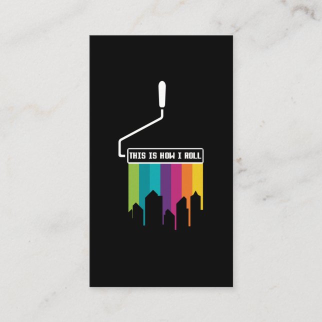 Cartão De Visita Pintura Colorida Cilindro LGBT Engraçado Pintura (Frente)