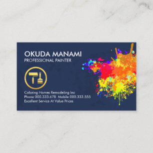 Cartão De Visita Pintura Colorida com Pintura em Pinta