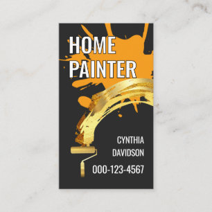 Cartão De Visita Pintura com pinceladas de tinta respingada