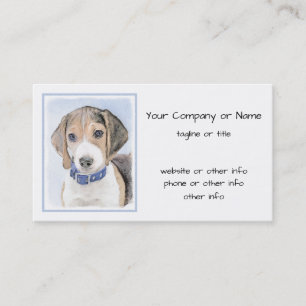 Cartão De Visita Pintura de Beagle - Arte de Cão Original Bonita