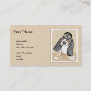 Cartão De Visita Pintura De Cachorro De Basset - Arte De Cão Origi